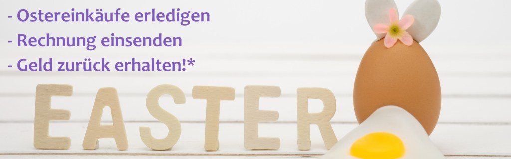 Rechts ein gekochtest Ei mit Schale und Hasenohren.
Links steht geschrieben:
Ostereinkäufe erledigen
Rechnung einsenden
Geld zurück erhalten!
#Ostern #Eier #Profitundrente #Profit #Rente #Cashback #Tankrabatt #Mehrwert #Vorteilscashback #online #offline #Blog #EPS #ElitePremiumServices #EliteServices #CashBack #Ostercashback #Erfahrungen #Seriös #serious